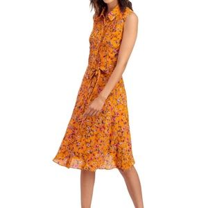 Nanette Nanette Lepore Floral Pintucked Midi Dress